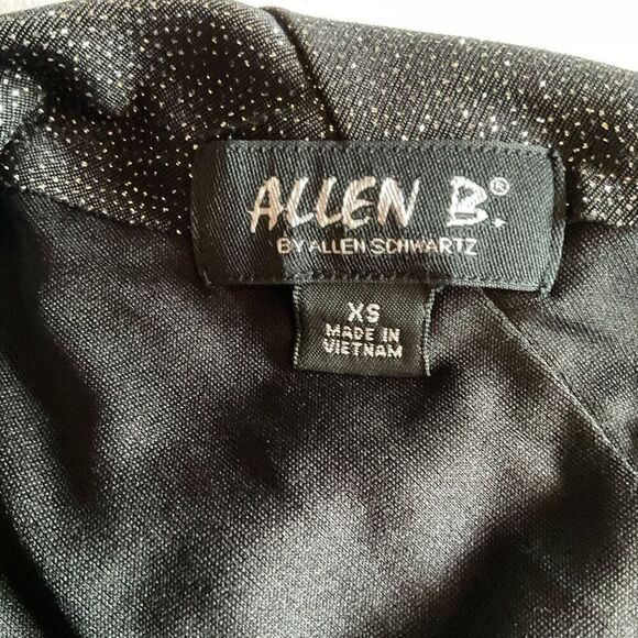 Allen B by Allen Schwartz Black Sparkle One-Sleeve Mini Glitter Party Dress XS - Picture 3 of 8